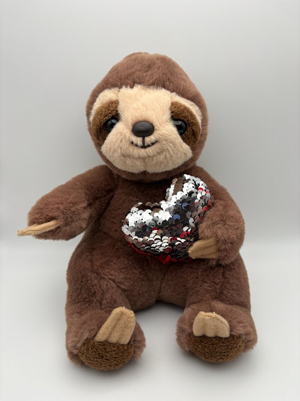 Aurora Sloth Soft Plush Stuffie w/ Reversible Sequined Heart (SKU: 844TO)